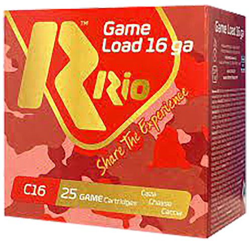 Rio Ammunition RCHV168 Game Load  16Gauge 2.75" 1 1/8oz 8Shot 25 Per Box/10 Case