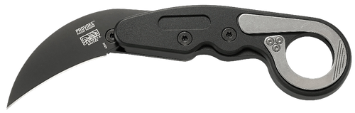 CRKT 4040 Provoke  2.41" Folding Hawkbill Plain Black TiN D2 Steel Blade/ Black Aluminum Handle Includes Pocket Clip