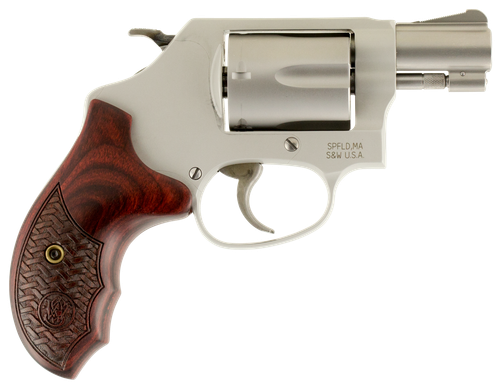 Smith & Wesson 170349 Model 637 Performance Center Enhanced Action 38 S&W Spl +P 5 Shot 1.88" Stainless Steel Barrel/Cylinder, Matte Silver Aluminum Alloy J-Frame, Custom Wood Grip, Internal Lock