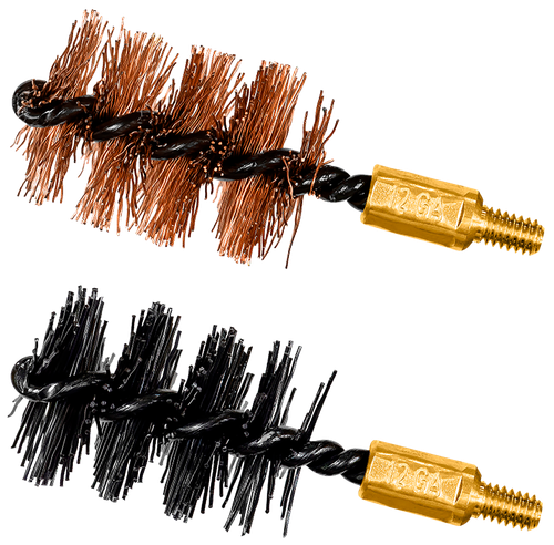 Otis FG512NB Bore Brush Set  10/12 Gauge Shotgun Firearm 8-32" Thread 2" Long Bronze/Nylon Bristles 2 Per Pkg