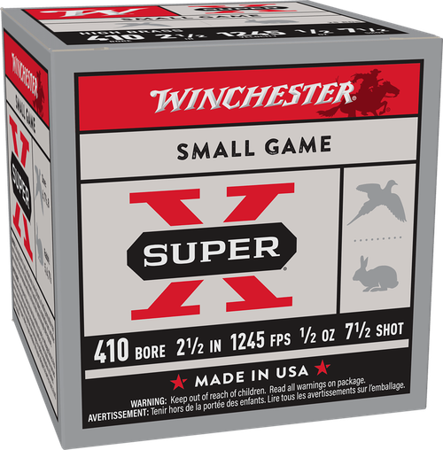 Winchester Ammo X417 Super X Heavy Game Load High Brass 410Gauge 2.50" 1/2oz 7.5Shot 25 Per Box/10 Case
