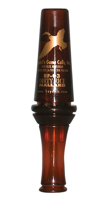 Haydel's Game Calls RF03 Dirty Rice  Open Call Double Reed Mallard Sounds Attracts Ducks Brown Plastic
