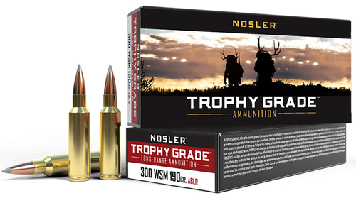 Nosler 60106 Trophy Grade Long-Range 300WSM 190gr Nosler Spitzer AccuBond Long Range 20 Per Box/10 Case