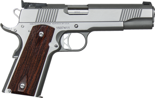 Dan Wesson 01900 Pointman Seven *CA Compliant 45 ACP 8+1 5" Stainless Steel Barrel, Brushed Stainless Steel Serrated Slide, Frame w/Beavertail, Wood Grip