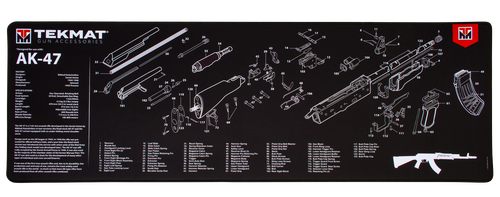 TekMat TEKR44AK47 AK-47 Ultra 44 Cleaning Mat Black/White Rubber 15"x44" AK-47 Parts Diagram