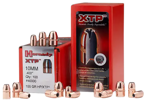 Hornady 40000 XTP  10mm Auto .400 155 gr Hollow Point XTP 100 Per Box/ 25 Case