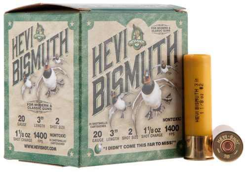 HEVI-Shot HS17002 HEVI-Bismuth  20Gauge 3" 1 1/8oz Bismuth 2Shot 25 Per Box/10 Case
