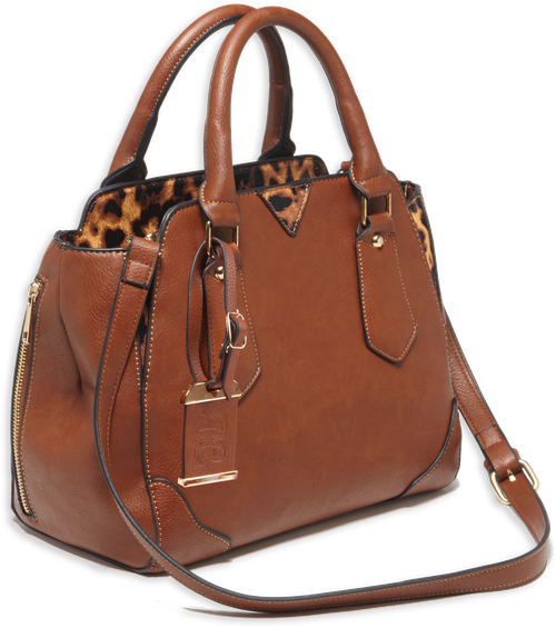 Bulldog BDP024 Satchel Purse w/Holster Chestnut Leather for Small Autos & Revolvers Ambidextrous Hand