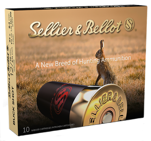 Sellier & Bellot SB12BSJ Hunting  12Gauge 2.75" 9Pellets 1 1/8oz 00Buck Shot 10 Box/25 Case