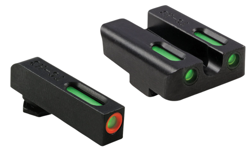 TruGlo TG13GL1PC TFX Pro  Black | Green Tritium & Fiber Optic Orange Outline Front Sight Green Tritium & Fiber Optic Rear Sight
