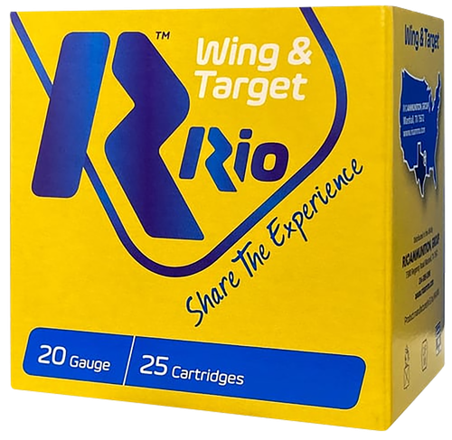Rio Ammunition WT208 Wing & Target  20Gauge 2.75" 7/8oz 8Shot 25 Per Box/10 Case