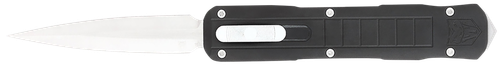 CobraTec Knives CTRPTBLKDAGNS Raptor  3.13" OTF Dagger Plain D2 Steel Blade, 4.50" Black Aluminum Handle