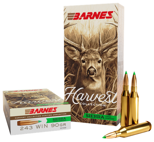Barnes Bullets 32398  Harvest 243Win 90gr Sierra Tipped GameKing 20 Per Box/10 Case