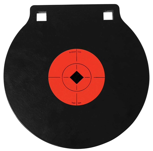 Birchwood Casey 47615 World of Targets Double Hole 10" Pistol/Rifle Black/Orange AR500 Steel Circle w/Crosshair & Diamond 0.38" Thick Hanging