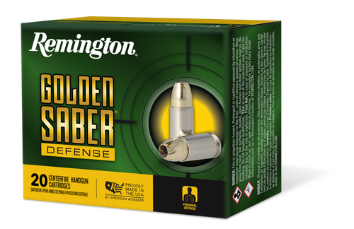 Remington Ammunition 27608 Golden Saber Defense 40S&W 180gr Brass Jacketed Hollow Point 20 Per Box/25 Case