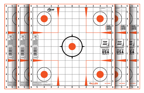 EZ-Aim 15333100 Sight-In  Grid Paper Self-Adhesive 12" x 12" Orange/White 100 Per Pack