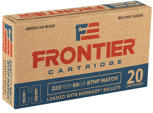 Frontier Cartridge FR160 Military Grade Centerfire Rifle 223Rem 68gr Hollow Point Boat Tail 20 Per Box/25 Case