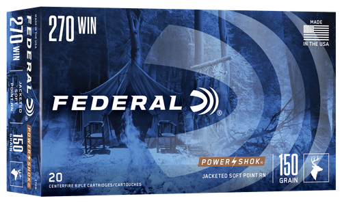 Federal 270B Power-Shok  270Win 150gr Jacketed Soft Point 20 Per Box/10 Case