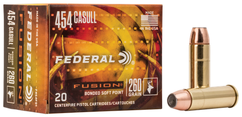 Federal F454FS1 Fusion Handgun 454Casull 260gr Fusion Soft Point 20 Per Box/10 Case