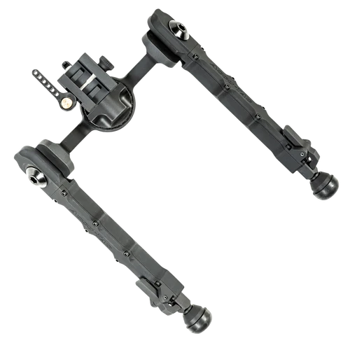 Accu-Tac FCSRBG200 FC-5 G2 Bipod made of Black Hardcoat Anodized Aluminum with Picatinny Attachment, Steel Feet & 6"-10.60" Vertical Adjustment