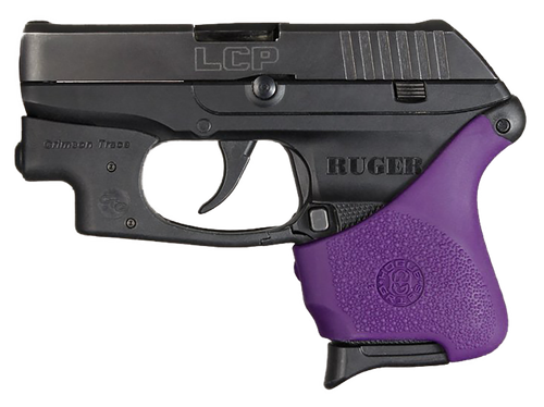 Hogue 18116 HandAll Hybrid Grip Sleeve made of Rubber with Textured Purple Finish for Ruger LCP with Crimson Trace