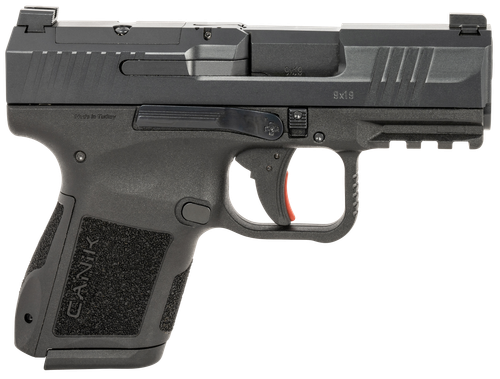 Canik HG7620N Mete MC9 9mm Luger 12+1/15+1 3.18" Black Steel Barrel, Matte Black Tenifer Cerakote Optic Ready/Serrated Slide, Black Polymer Frame w/Picatinny Rail, Black Polymer Grips