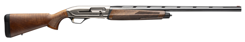Browning 011779205 Maxus II Upland Full Size 12 Gauge Semi-Auto 3" 4, 2 3/4" Shells 26" Matte Blued Vent Rib Barrel, Satin Nickel Aluminum Receiver,  Grade I Turkish Walnut Wood Stock w/Adj Shim