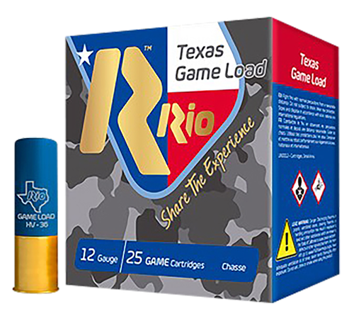 Rio Ammunition TGHV368TX Texas Game Load High Velocity 12 Gauge 2.75" 1 1/4 oz 8 Shot 25 Per Box/ 10 Case