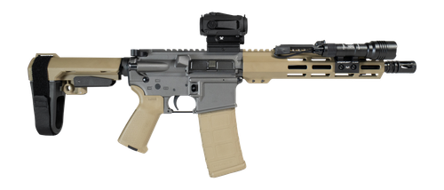Shark Coast Tactical SCC06865TW300-P Tumbleweed Bundle 300 Blackout 30+1 10" Threaded Barrel, Aluminum Receiver w/Picatinny Rail, M-LOK Handguard, Polymer SB Tactical SBA3 Brace, Streamlight ProTac Ra