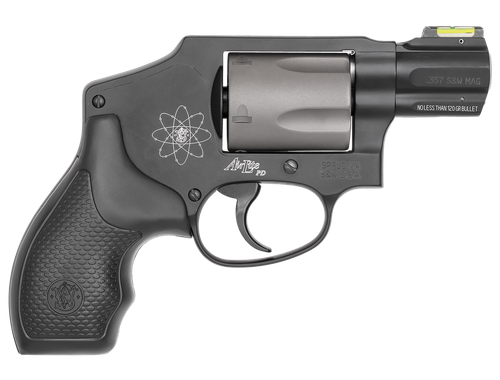 Smith & Wesson 163062 Model 340 Personal Defense 357 Mag Or 38 S&W Spl +P 1.88" Black Stainless Steel Barrel, 5rd Titanium Cylinder , Black Scandium Alloy J-Frame , HiViz Fiber Optic Green Front Sight