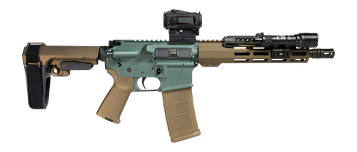 Shark Coast Tactical SCC06568GOB300-P Goblin Bundle 300 Blackout 30+1 10" Threaded Barrel, Aluminum Receiver w/Picatinny Rail, M-LOK Handguard, Polymer SB Tactical SBA3 Brace, Streamlight ProTac Rail