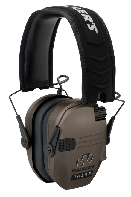 Walker's GWPRSEMFDE Razor Slim Electronic Muff 23 dB Over the Head Flat Dark Earth/Black Polymer