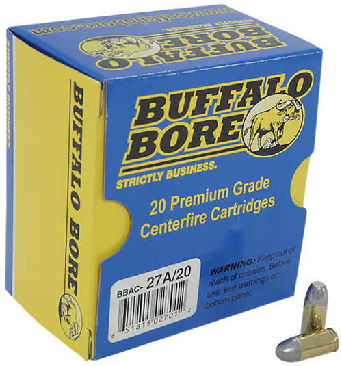Buffalo Bore Ammunition 27A20 Personal Defense Strictly Business 380ACP +P 100gr Hard Cast Flat Nose 20 Per Box/12 Case