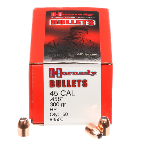 Hornady 4500 InterLock  45 Cal .458 300 gr Hollow Point 50 Per Box/ 15 Case