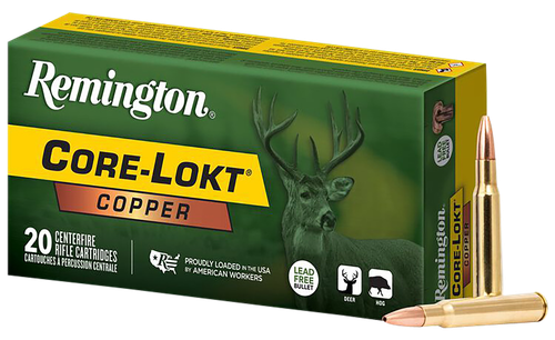 Remington Ammunition R27853 Core-Lokt Copper 30-06Springfield 150gr Copper Hollow Point 20 Per Box/10 Case