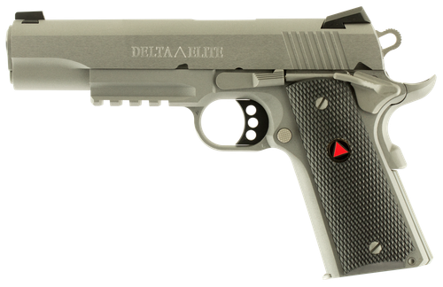 Colt Mfg O2020RG Delta Elite  10mm Auto 8+1 5" Steel Barrel, Stainless Steel Serrated Slide & Frame w/Picatinny Rail, Black Polymer w/Delta Medallions Grips, Ambidextrous