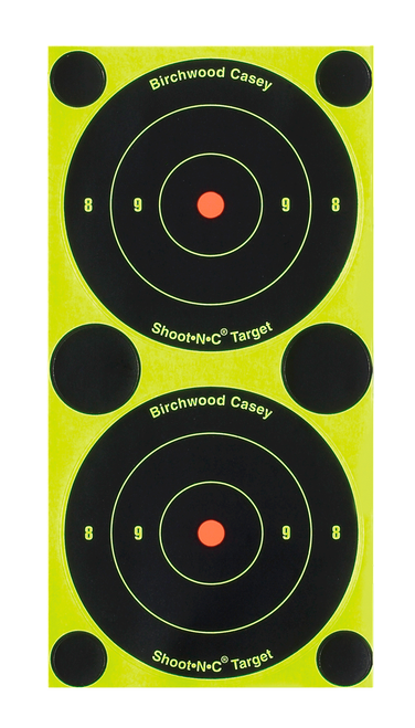 Birchwood Casey 34375 Shoot-N-C Reactive Target Self-Adhesive Paper Black/Yellow 3" Bullseye 240 Pack