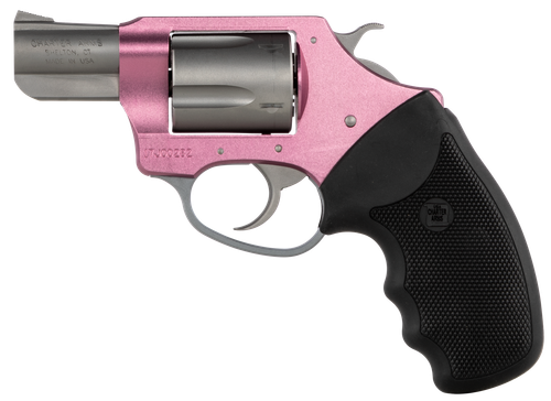 Charter Arms 93830 Undercover Southpaw 38 Special, 5 Shot 2" Matte Stainless Steel Barrel & Cylinder, Pink Aluminum Frame w/Black Finger Grooved Rubber Grip, Exposed Hammer