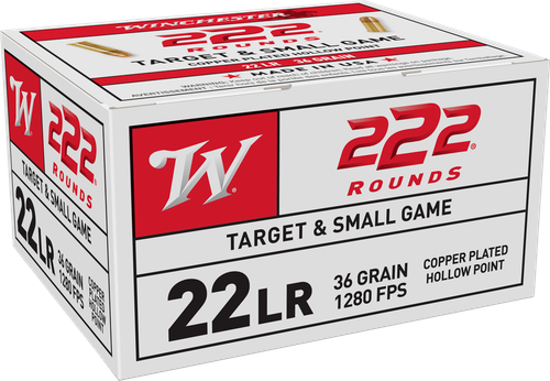 Winchester Ammo 22LR222HP USA  22LR 36gr Copper Plated Hollow Point 222 Per Box/10 Case