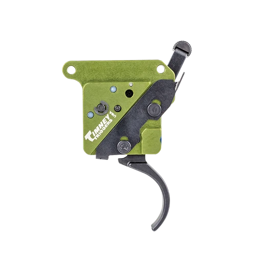 Timney Triggers 510V2 Elite Hunter  Curved Trigger with 3 lbs Draw Weight & Black/Green Finish for Remington 700 Right