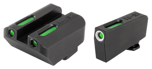 TruGlo TG13GL4A TFX  Low Suppressor Height Black Green Tritium & Fiber Optic White Outline Front Sight Green Tritium & Fiber Optic Rear Sight Compatible with Glock (Excludes MOS)
