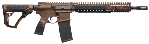 Daniel Defense 0208815126011 DDM4 M4A1 5.56x45mm NATO 30+1 14.50" Barrel w/Flash Suppressor, Mil-Spec Brown Cerakote, 6 Position Stock w/SoftTouch Overmolding