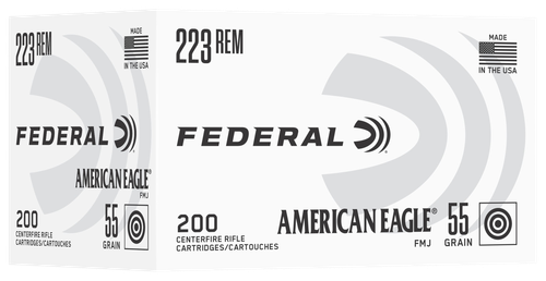Federal AE223C American Eagle  223Rem 55gr Full Metal Jacket 200 Per Box/5 Case