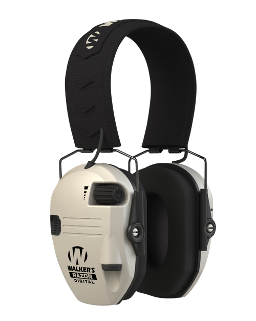 Walker's GWPDRSEM Razor PRO Digital Electronic Muff 23 dB Over the Head Bone/Black Polymer
