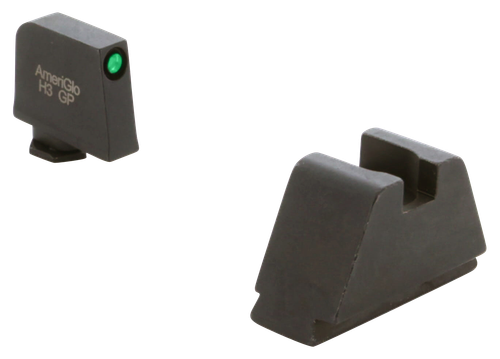 AmeriGlo GL811 Optic Compatible Sight Set for Glock  3XL Tall Green Tritium Black Outline Front Sight-Black Rear Sight