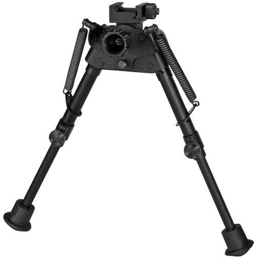 Harris Bipods S-BR2P Swivel BR Picatinny, 6-9", Black Steel/Aluminum, Self Leveling Legs, Rubber Feet
