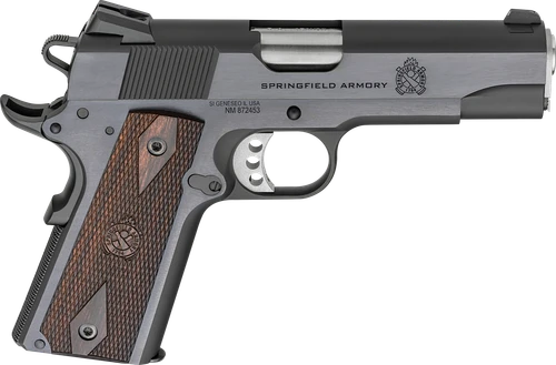 Springfield Armory PX9418 1911 Garrison 45 ACP 7+1 4.25" Stainless Match Grade Barrel, Blued Serrated Carbon Steel Slide & Frame w/Beavertail, Thinline Wood Grip