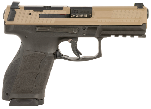 HK 81001195 VP9A1  Full Size Frame 9mm Luger 20+1 17+1 Black Flat Dark Earth Steel Optic Ready/Serrated Slide Brown Polymer Frame w/Picatinny Rail Interchangeable Backstrap Grip Ambidextrous