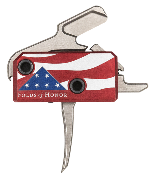 Rise Armament RA13FOLDSPT The Patriot High Performance Single-Stage Flat Trigger with 3.50 lbs Draw Weight & Silver/Red/White/Blue Finish for AR-Platform Right