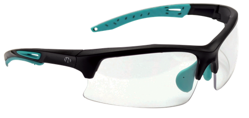 Walker's GWPTLSGLCLR Sport Glasses  Adult Clear Lens Polycarbonate Black with Teal Accents Frame